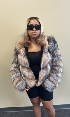 Crystal and silver fox design jacket