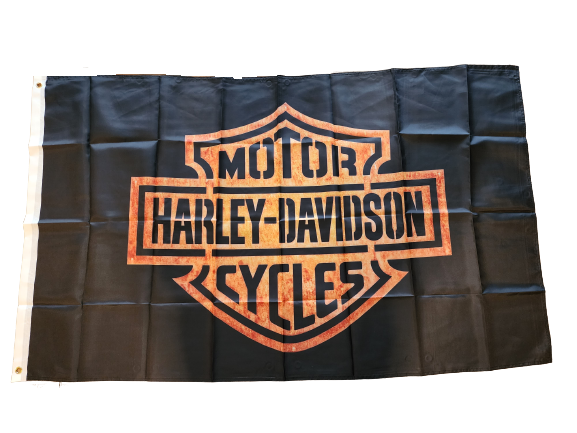 Harley Davidson Black Background Flag