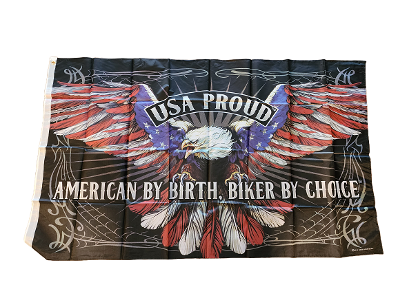 Biker USA Proud Flag- American by Birth, Biker by Choice