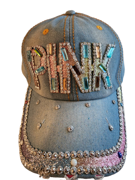 Pink Bling Hat (Light Blue jean)