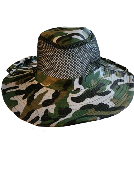 Outdoor Hat with Neck Flap and Side Buttons (Dessert Camo)