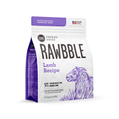 Rawbble Freeze Dried Dog Food - Lamb Recipe 340g
