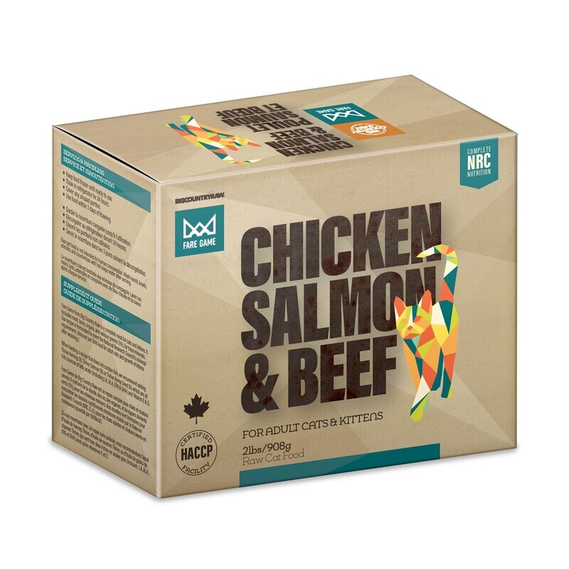 BCR Fare Game Chicken Salmon & Beef  Cat 2lb