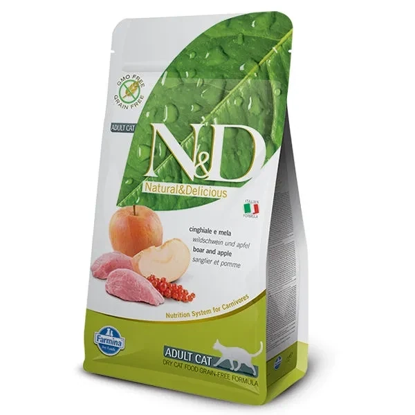 N&D Adult Wild Boar Apple 3.3lb Cat Dry Food