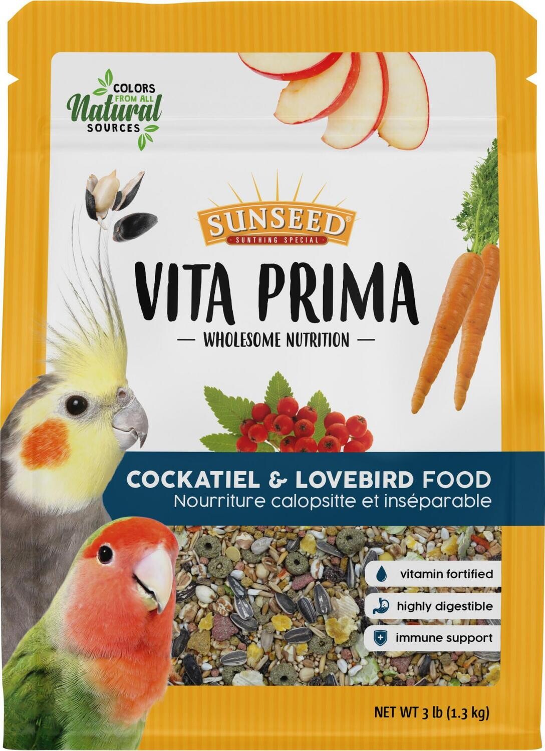 Sunseed Vita Prima Cockatiel & Lovebird 3lb/1.3kg