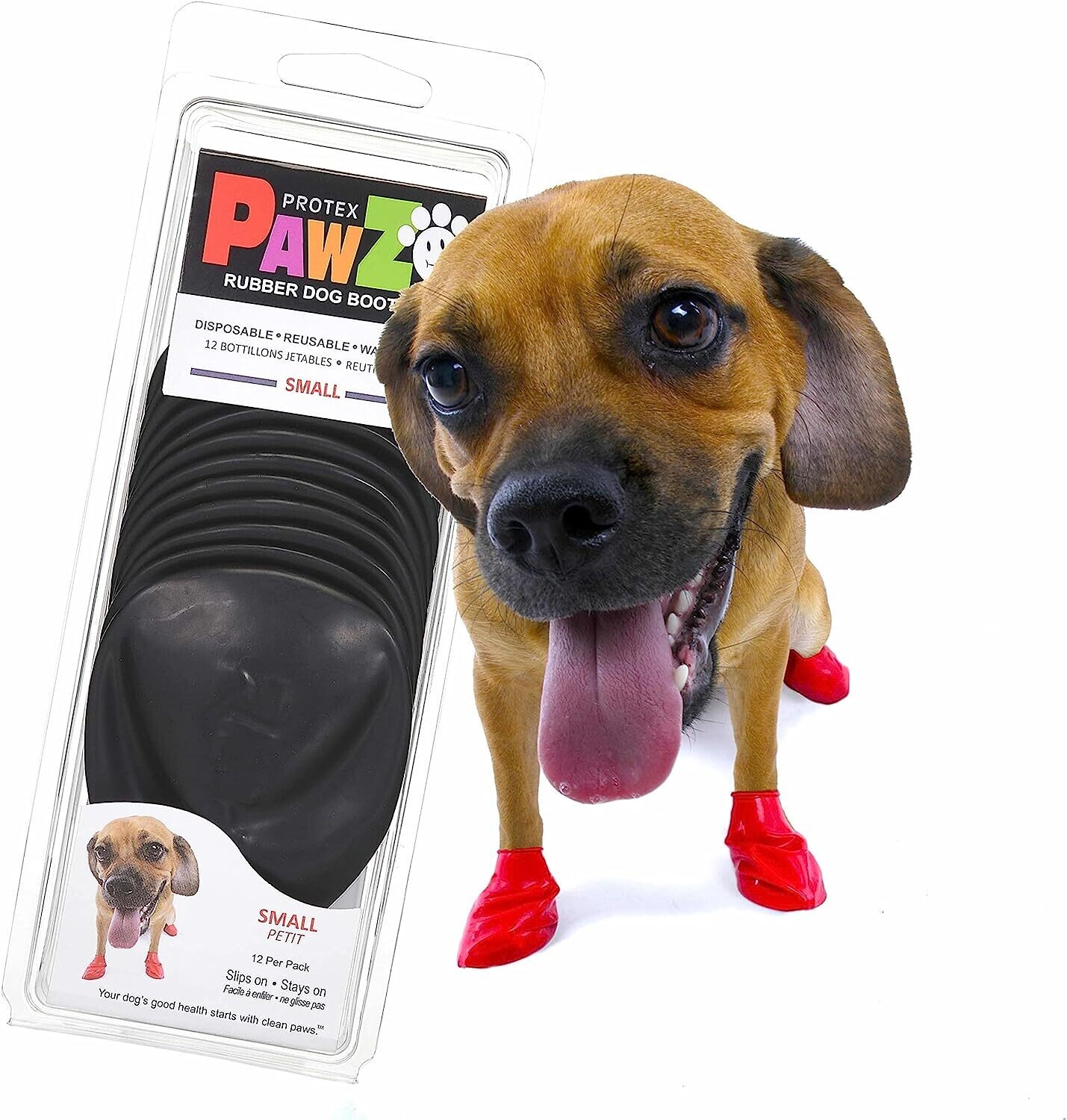 Pawz Rubber Dog Boots Small Black
