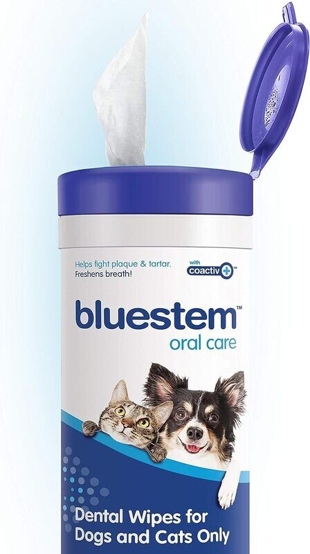 Bluestem Dental Wipes For Cats & Dogs 60 Wipes