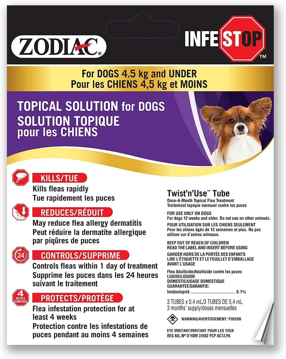 Zodiac Flea Control For Dogs 4.5 Kg And Under