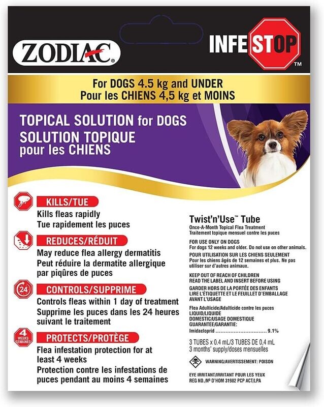 Zodiac Flea Control For Dogs 4.5 Kg And Under