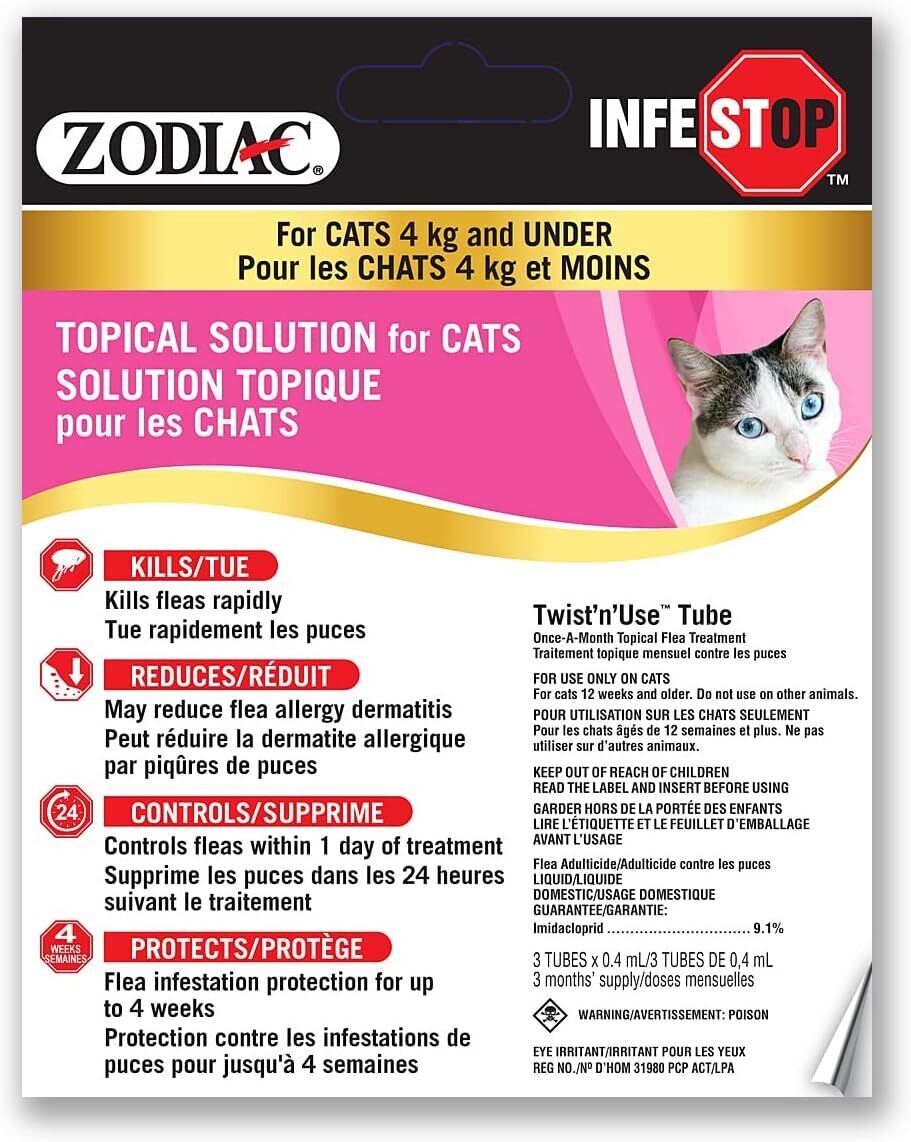 Zodiac Cat Flea Control For 4kg And Under