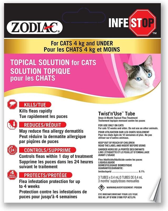 Zodiac Cat Flea Control For 4kg And Under