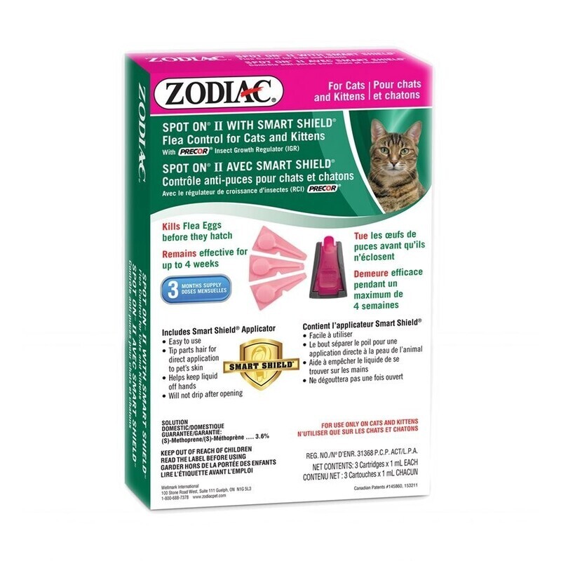Zodiac Spot On II With Smart Shield Flea Control For Cats & Kittens