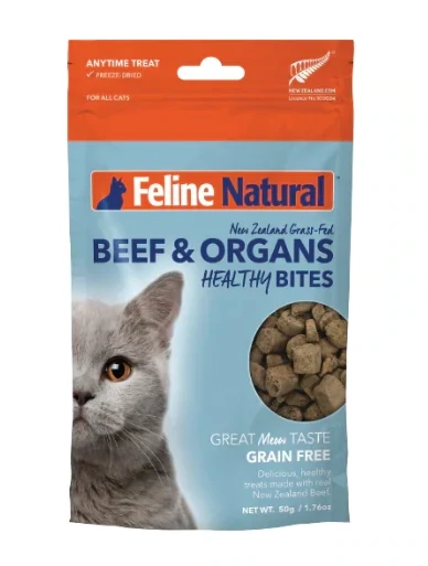 Feline Natural Beef Healthy Bites Cat Treat 50g