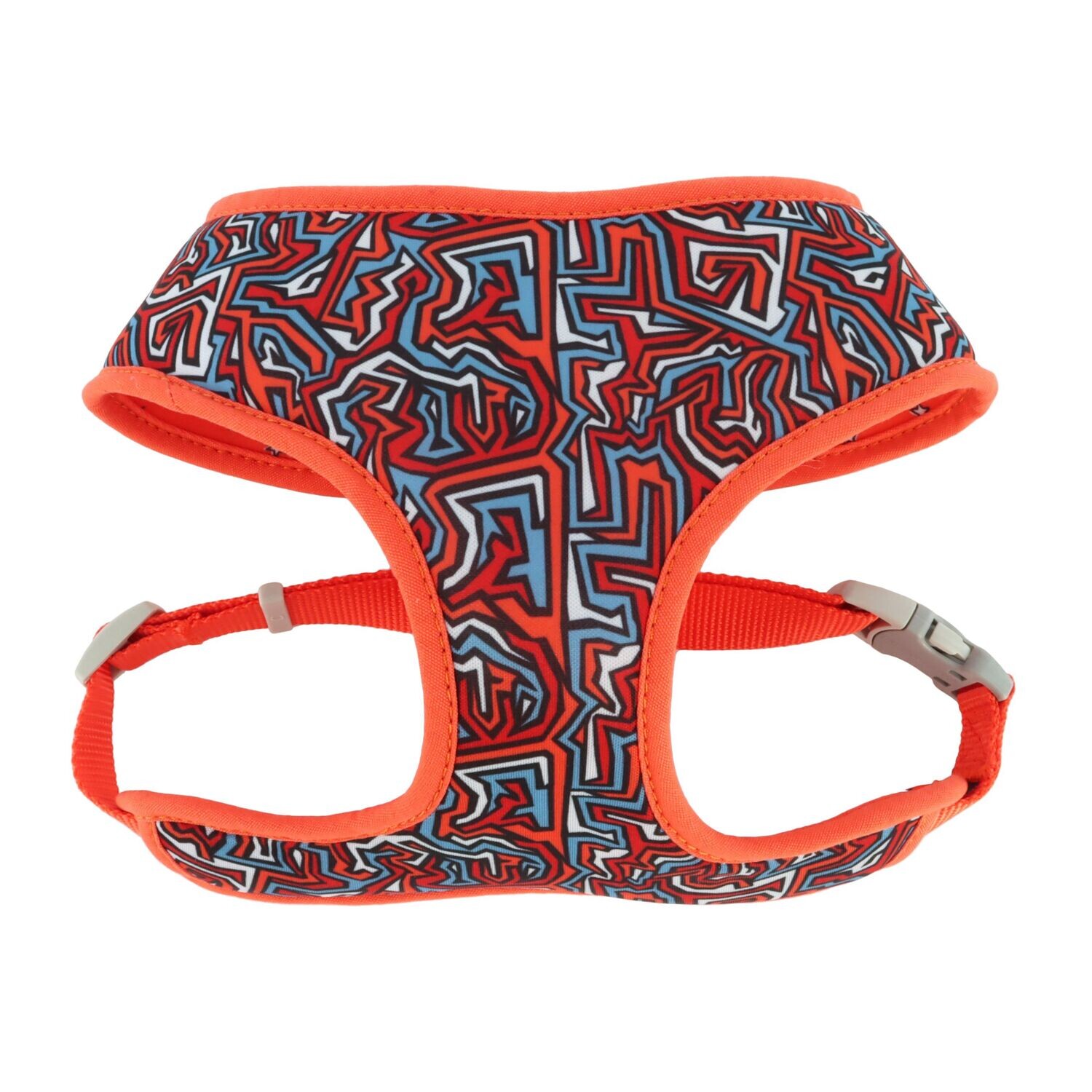Sublime Adjustable Reversible Harness Medium Red Blue Graffiti Dog