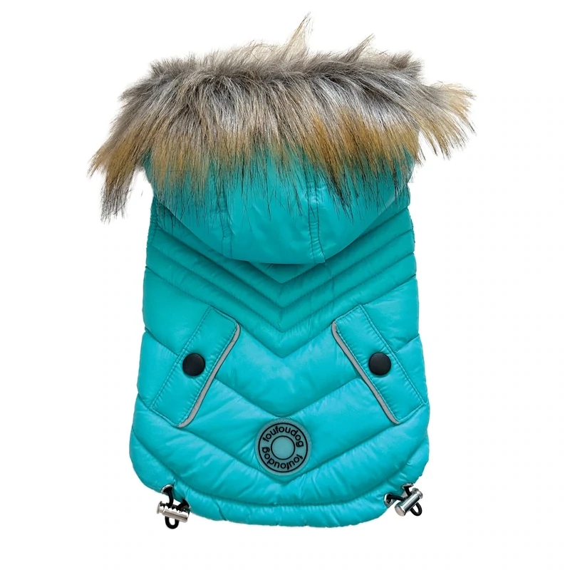 Foufoubrands Neon Fouski Blue Dog Coat Small