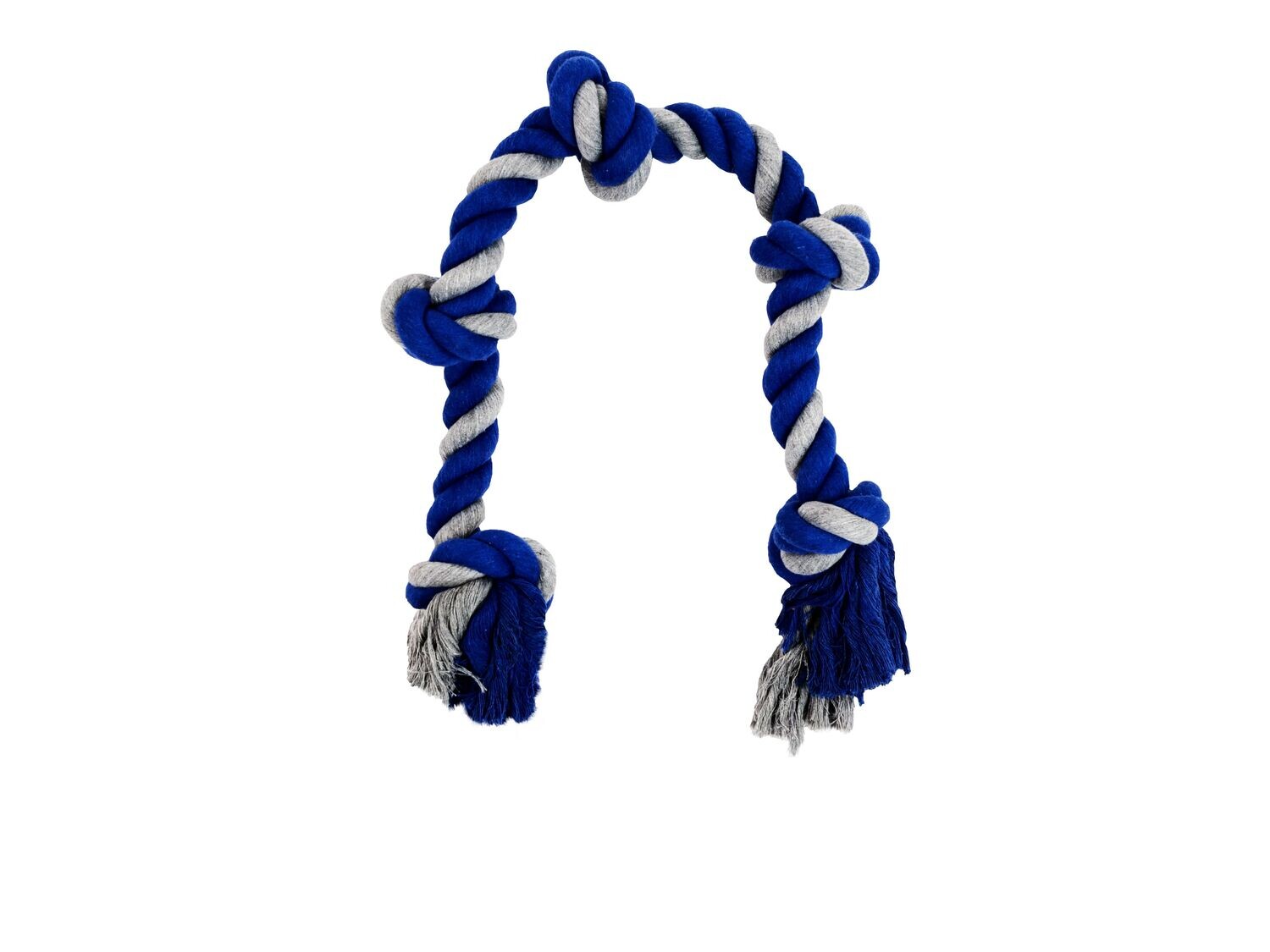 Bud'z Rope Dog Toy With 5 Knots Gray Blue 35.5"
