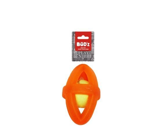 Bud'z Rubber Toy With Inserted Tennis Ball Orange