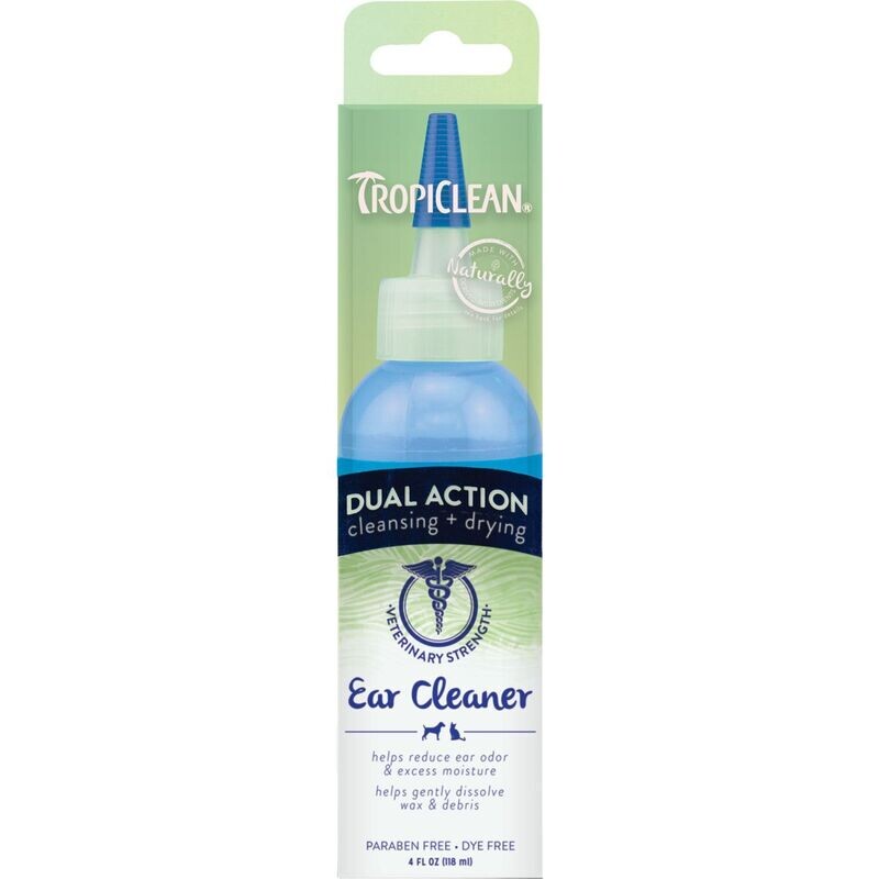 TropiClean Dual Action cleansing+Drying ear cleaner For Dogs And Cats