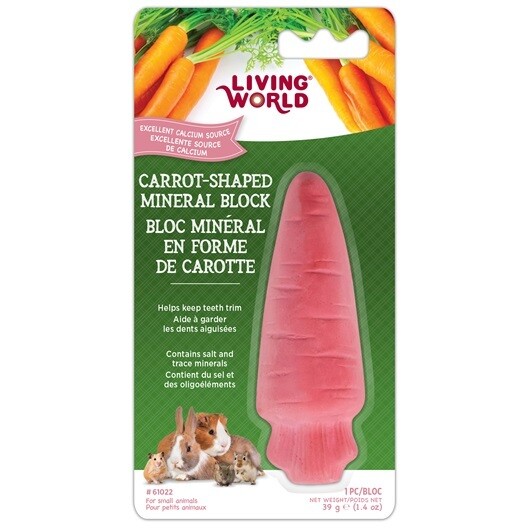 Living World Carrot Shaped Mineral Block Small Animal