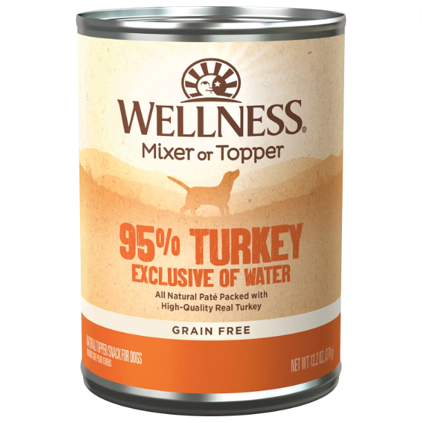 Wellness Mixer Or Topper 95% Turkey Dog Food 374g