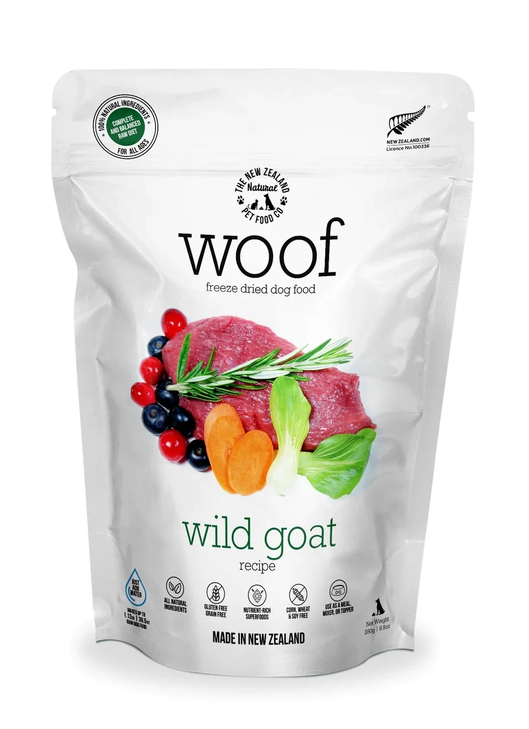 Woof Freeze Dried Dog Food Goat 1kg
