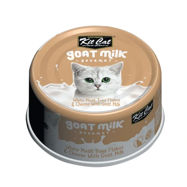 Kit Cat White Meat Tuna Flakes & Cheese With Goat Milk Cat Wet Food 70g