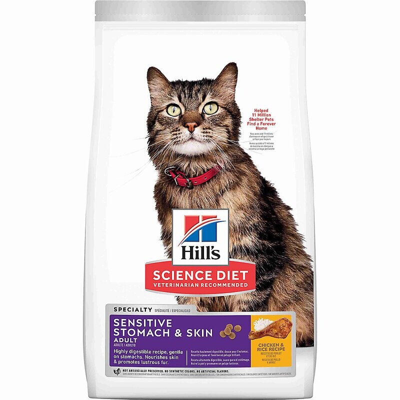 Science Diet Hill's Sensitive Stomach& Skin Cat Dry Food 3.5lb