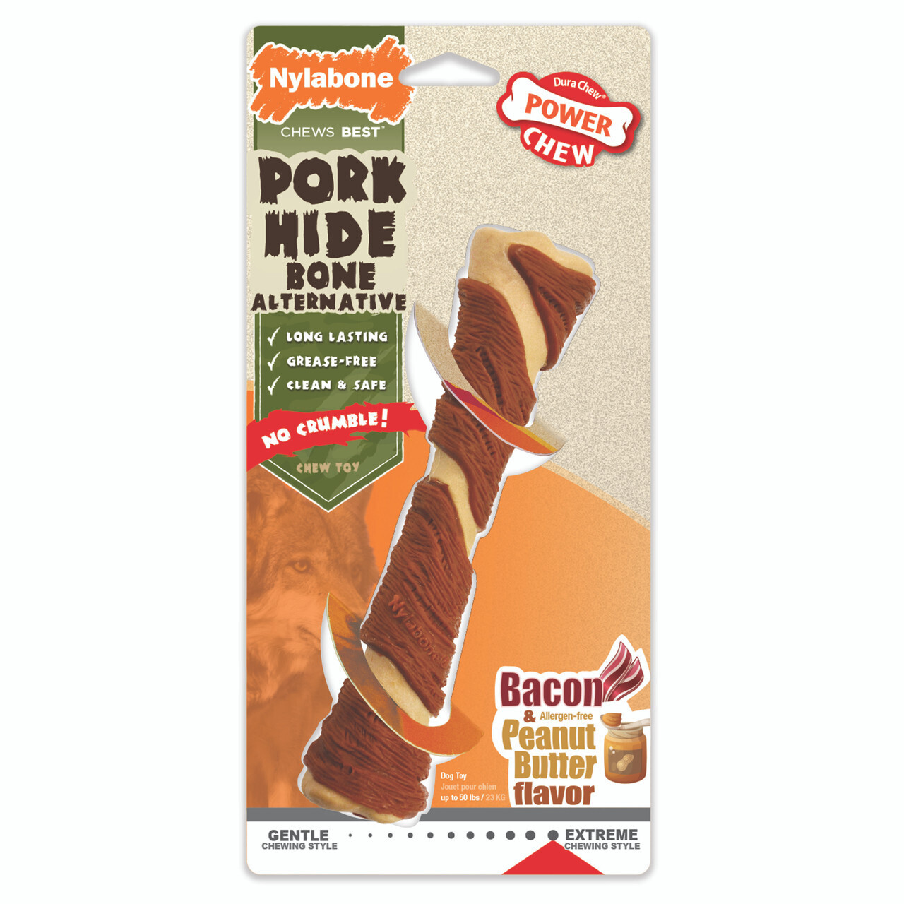 Nylabone Power Chew Bacon Peanut Butter Flavor Giant Dog