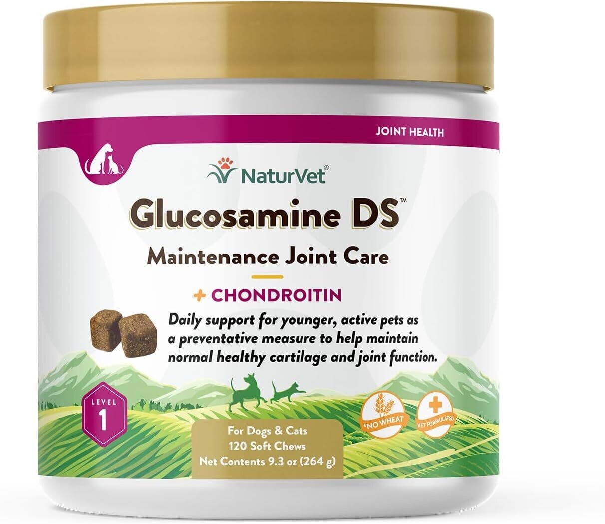 NatureVet Glucosamine Level 1 120soft Chews Dog