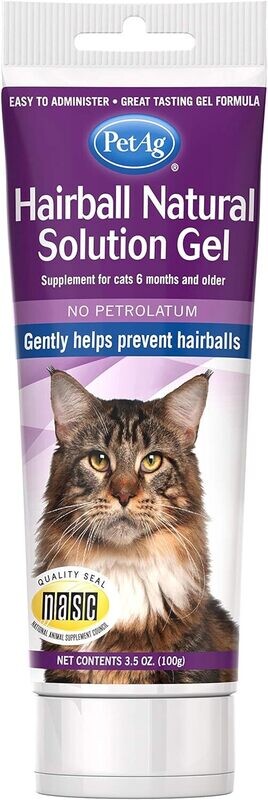 PetAg Hairball Natural Solution Gel No Petrolatum Cat 3.5oz