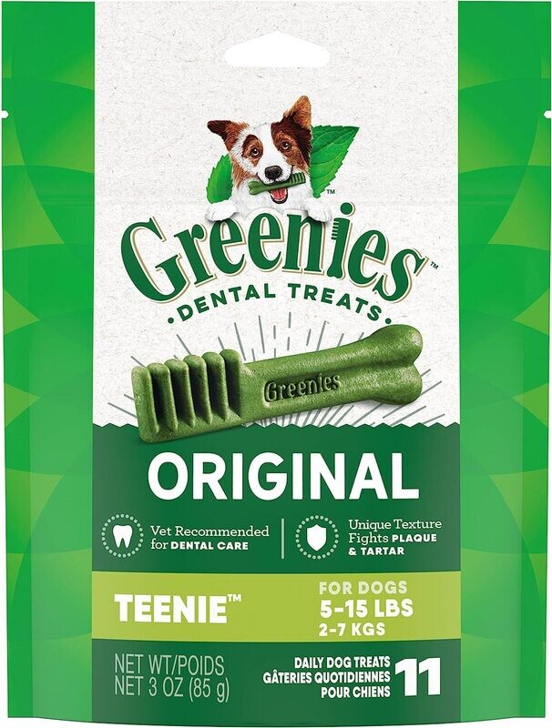 Greenies Dog Dental Treats Original Teenie 3oz