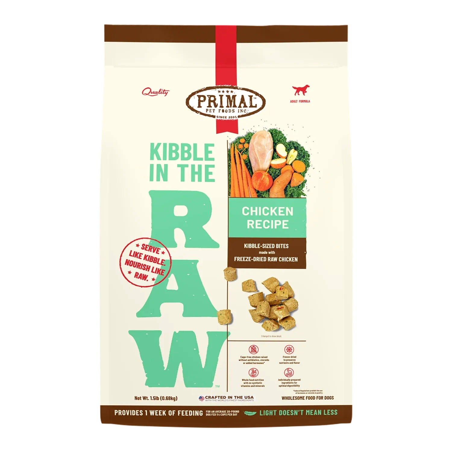 Primal Kibble In The Raw Chicken Recipe Dog 1.5lb
