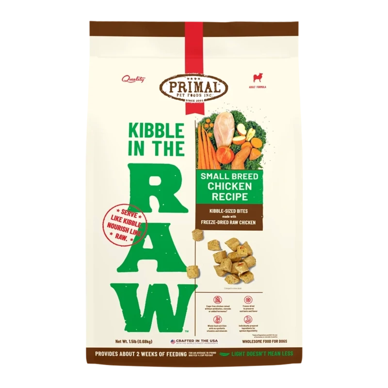 Primal Kibble In The Raw Small Breed Chicken Recipe Dog 1.5lb