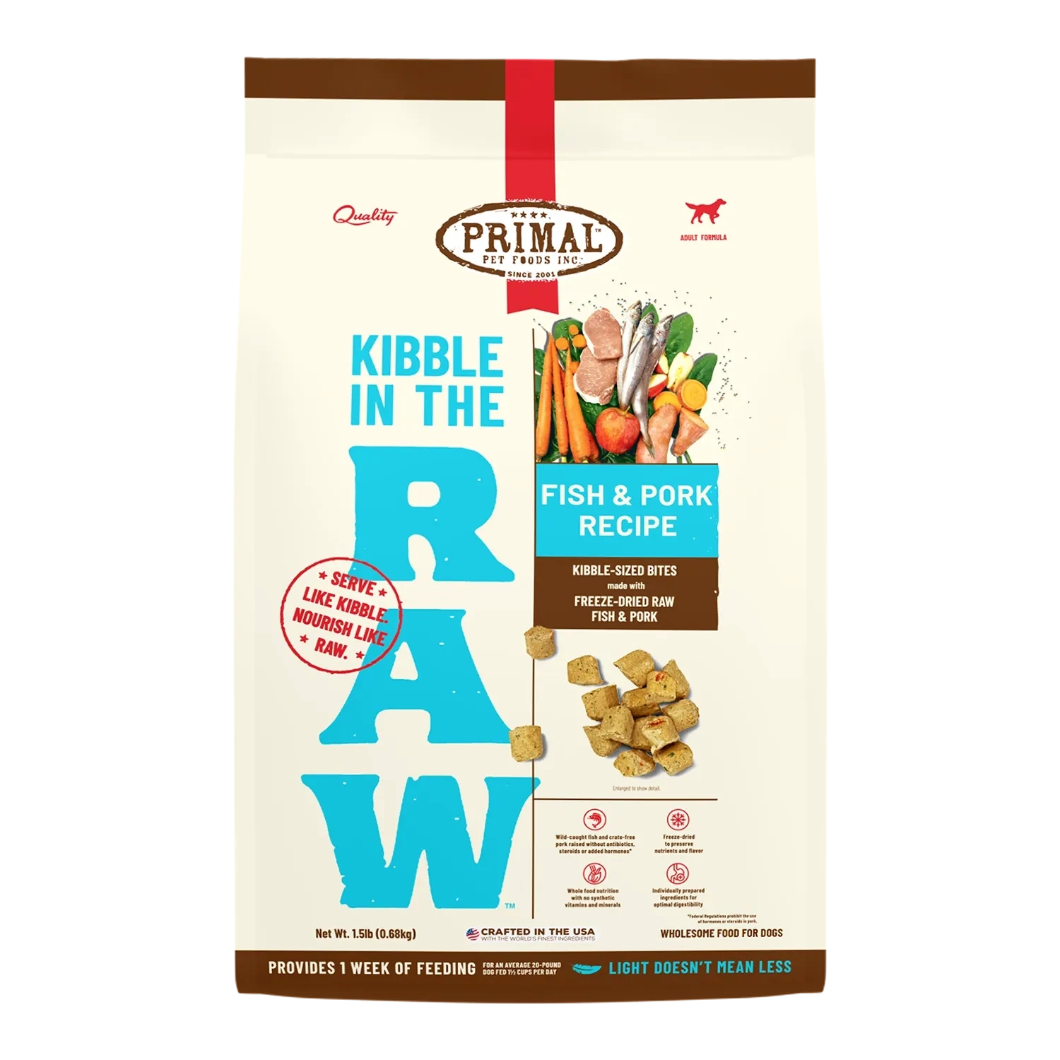 Primal Kibble In The Raw Fish & Pork Recipe Dog1.5lb