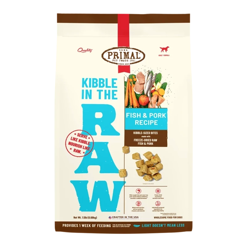 Primal Kibble In The Raw Fish & Pork Recipe Dog1.5lb