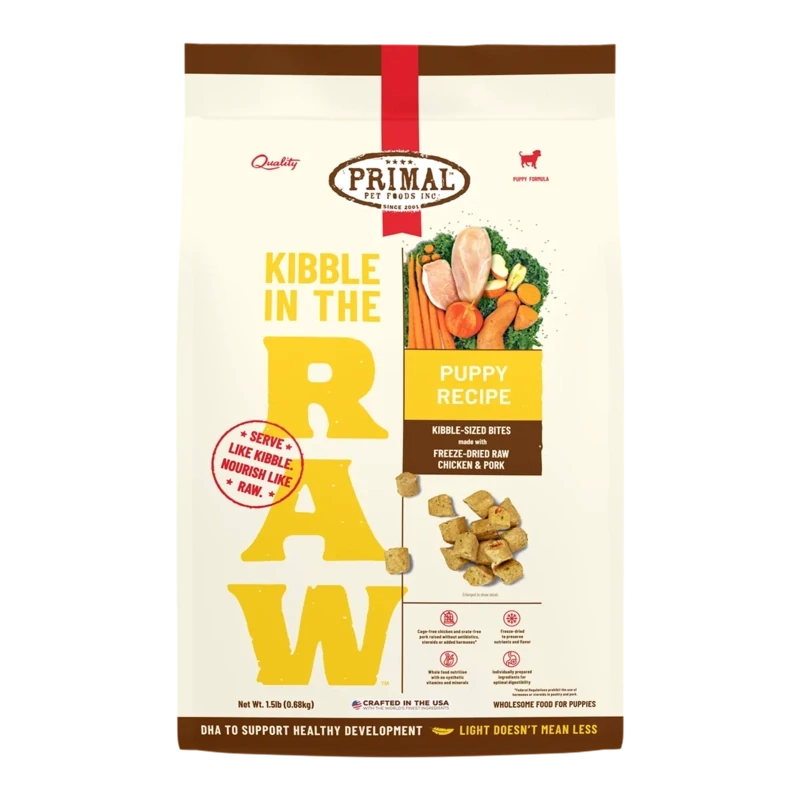 Primal Kibble In The Raw Puppy Chicken & Pork Recipe Dog 9lb