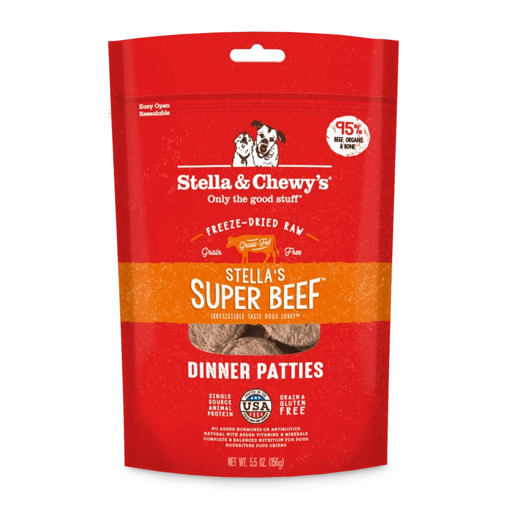 Stella & Chewy's Super Beef Dinner Patties Freeze Dried Raw Dog Food 5.5oz