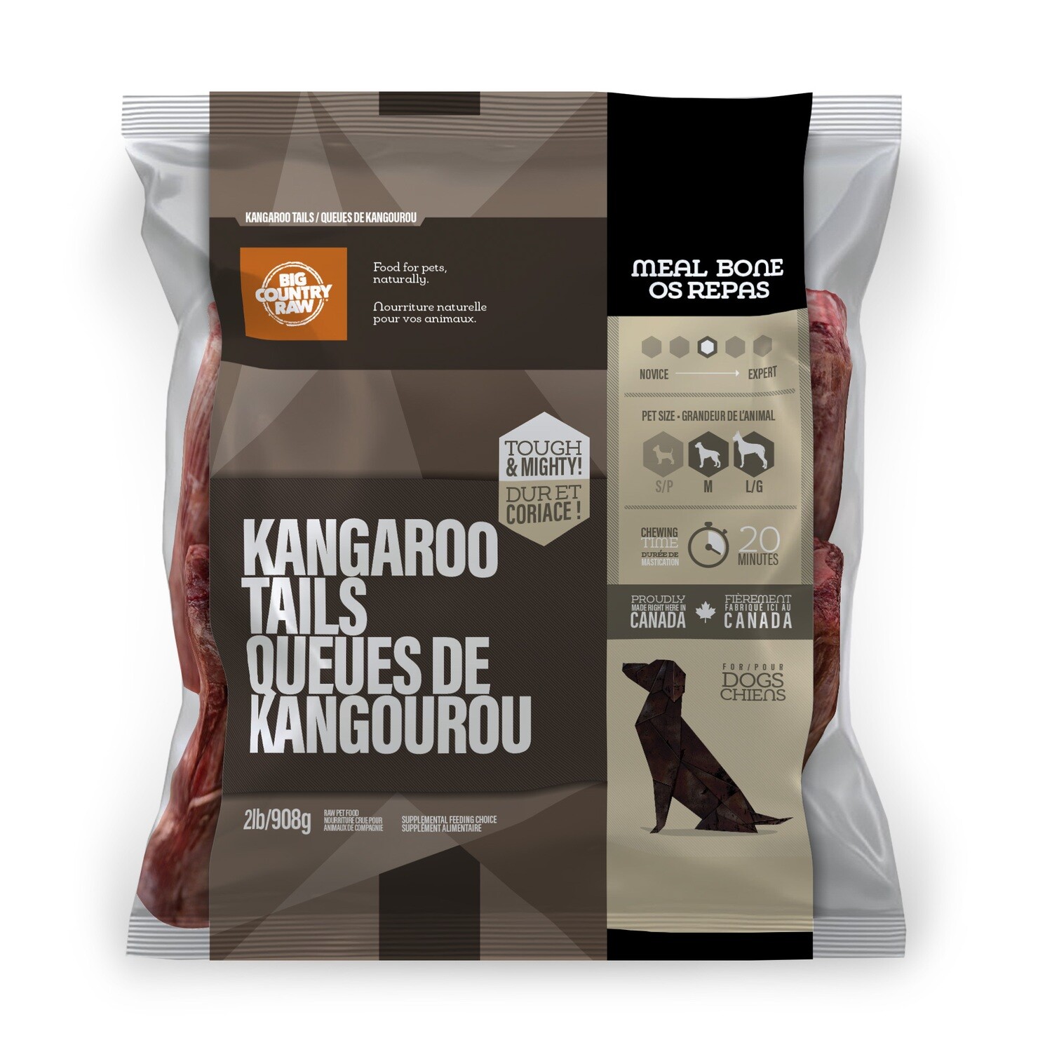 BCR Kangaroo Tail 2lb Dog Bone