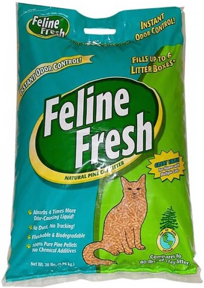 Feline Fresh Odor Control Pine Pellets 20lbs 9.6kg