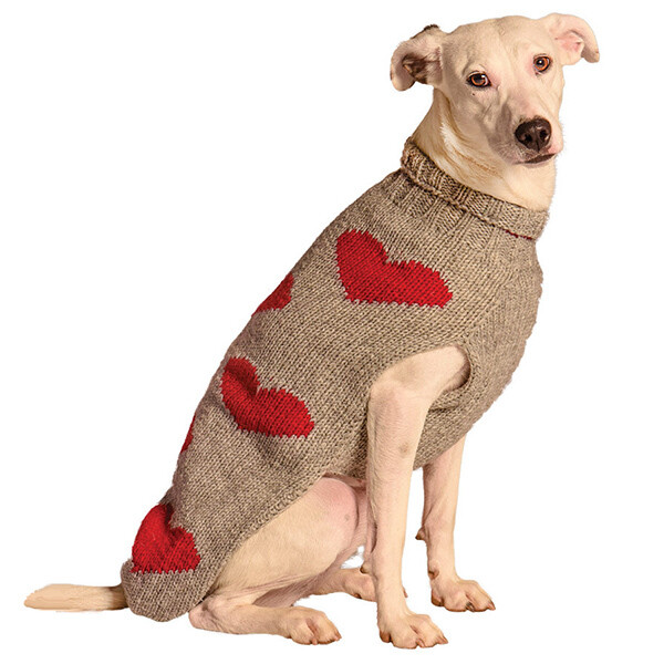 Chilly Dog Red Heart Sweater L