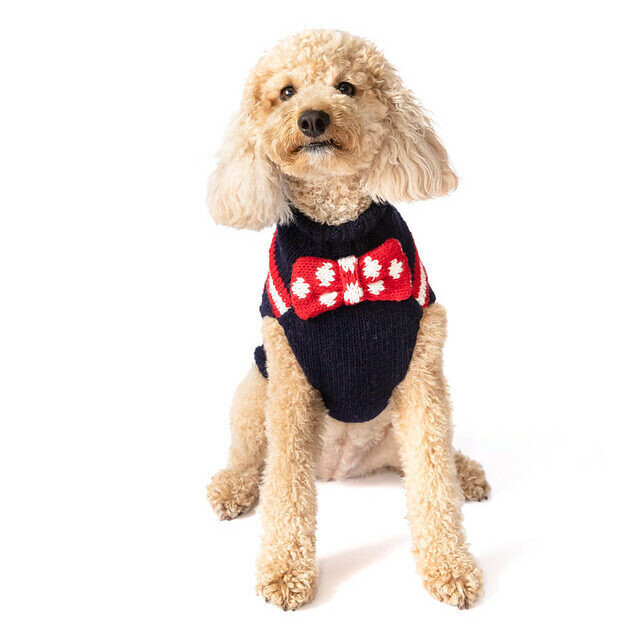 Chilly Dog Bow Tie Sweater L