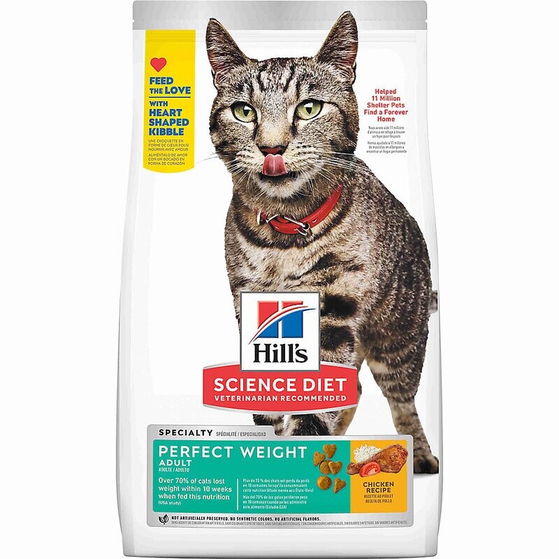 Hill's Perfect Weight Chicken Adult Dry Cat Food 15lb