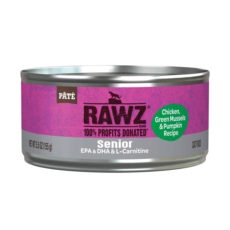 Rawz Senior Chicken, Green Mussels & Pumpkin Wet Cat Food 5.5oz
