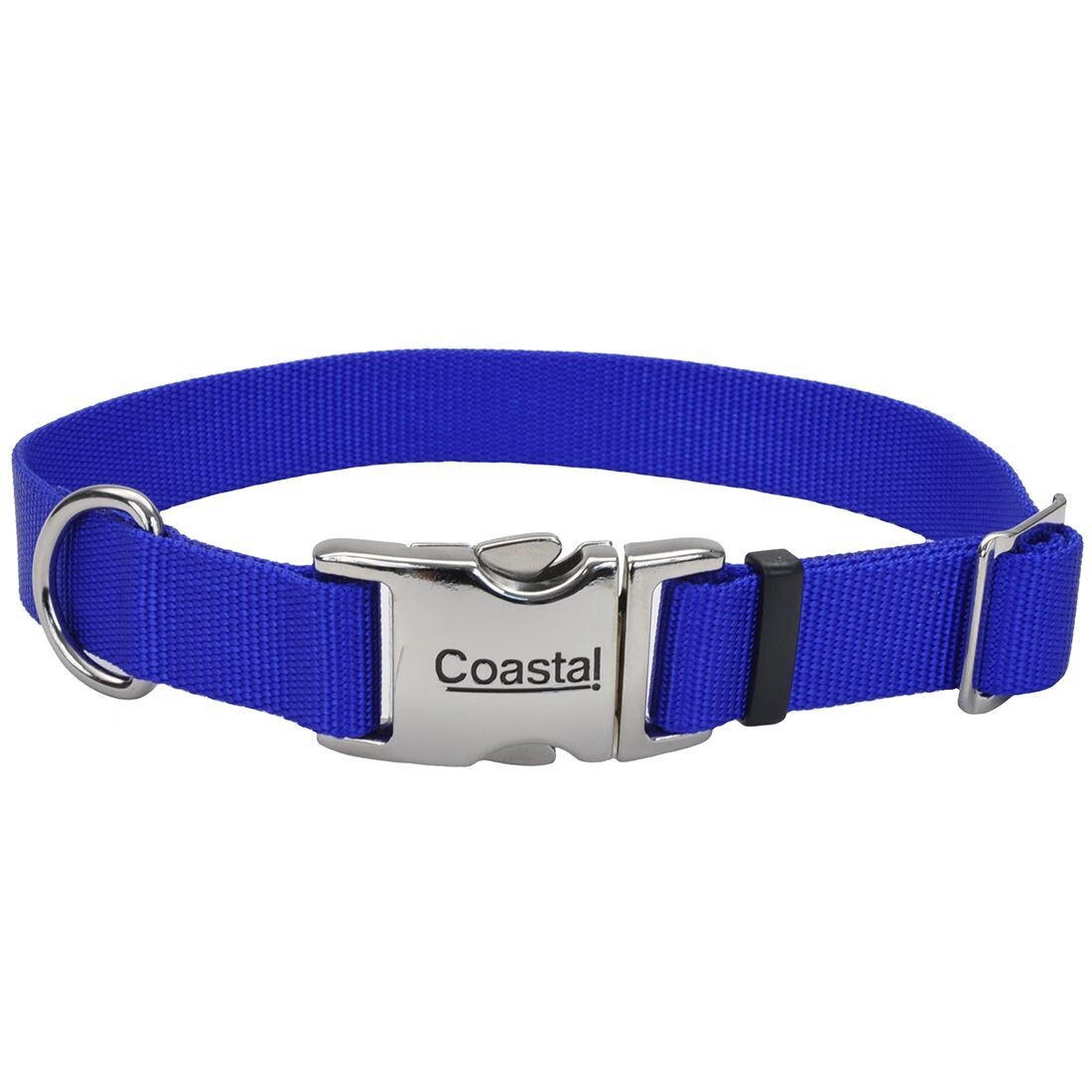 Coastal Adj Nylon Collar W Metal Buckle Blue M