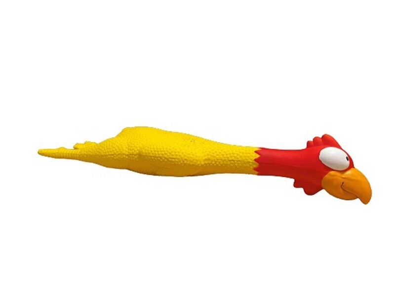 Bud'z Latex Chicken Squeaker Yellow Dog Toy 9.4in