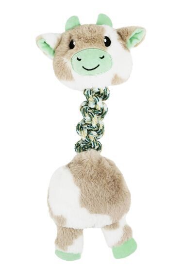 Bud'z Plush Toy With Rope Himalyan Cow Dog Toy