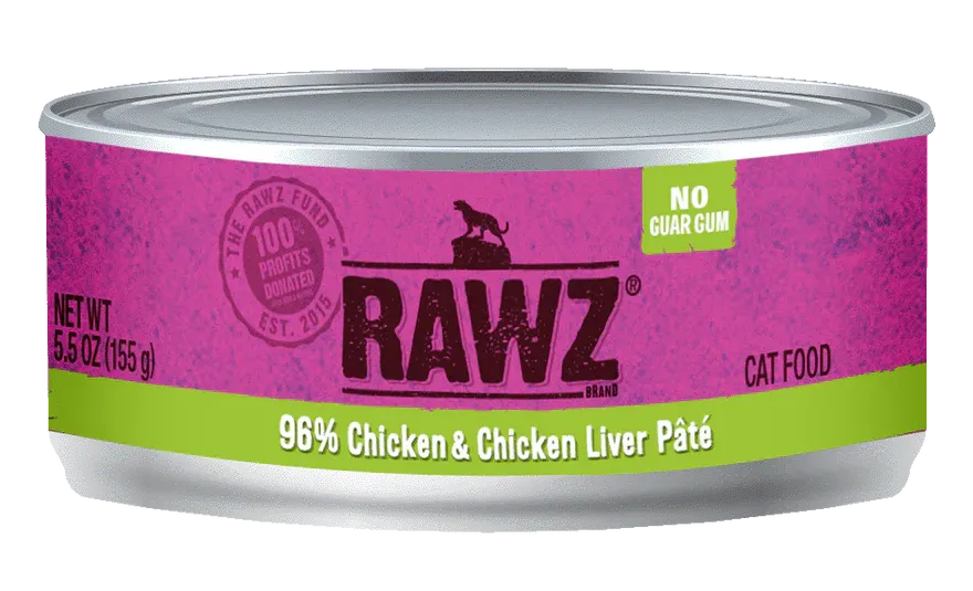 Rawz Chicken& Chicken Liver Paté Wet Cat Food 5.5oz