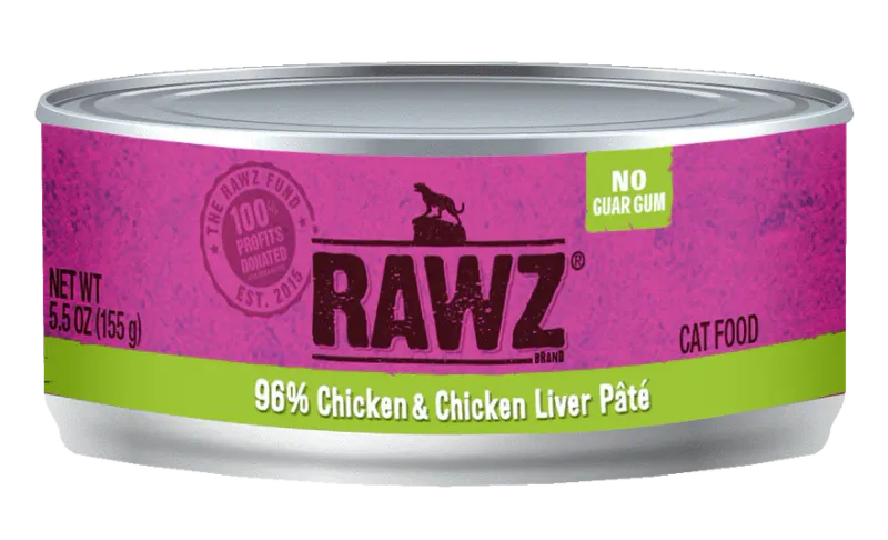 Rawz Chicken& Chicken Liver Paté Wet Cat Food 5.5oz
