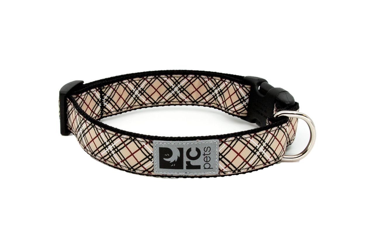 RC Pet Clip Collar L 1  15"-25" Tan Tartan