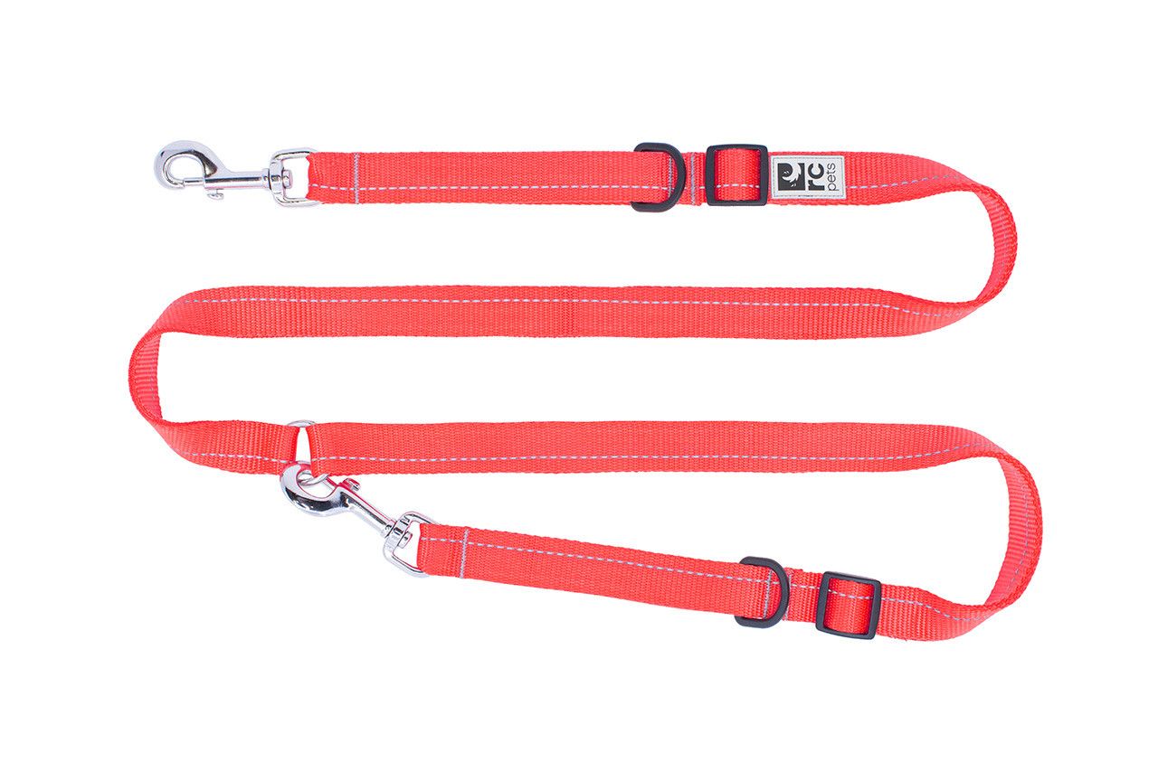 Rcpets Primary Active Leash Adjustable Coupler 3/4" x8" Red